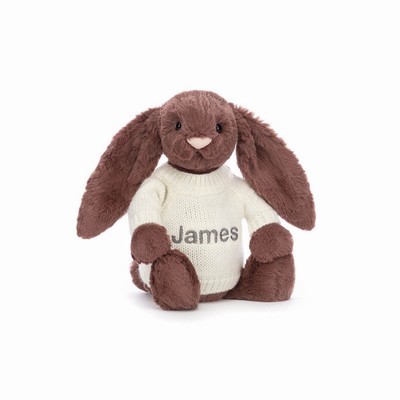 Jellycat Bashful Fudge Bunny with Cream Jumper Australia | 324987BYU